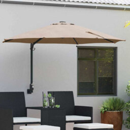 Berkfield Garden Parasol Taupe, Black 248 X 248 X 148 Cm Polyester, Steel - thumbnail 1