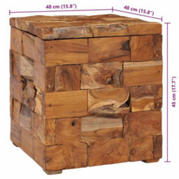 Walplus Solid Teak Wood Storage Stool Durable And Stylish - thumbnail 8