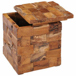 Walplus Solid Teak Wood Storage Stool Durable And Stylish - thumbnail 2
