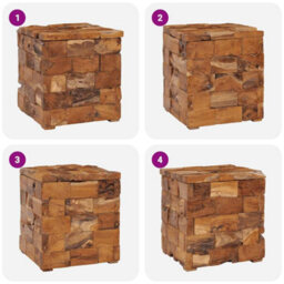 Walplus Solid Teak Wood Storage Stool Durable And Stylish - thumbnail 5