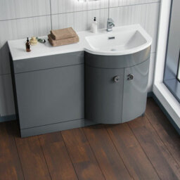 Dene Bathroom Basin Sink Vanity Grey Unit Cabinet Furniture Rh 1100mm - thumbnail 2