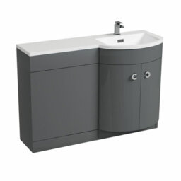 Dene Bathroom Basin Sink Vanity Grey Unit Cabinet Furniture Rh 1100mm - thumbnail 7