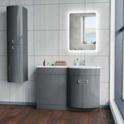 Dene Bathroom Basin Sink Vanity Grey Unit Cabinet Furniture Rh 1100mm - thumbnail 6