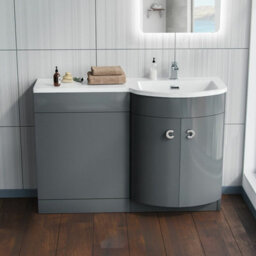 Dene Bathroom Basin Sink Vanity Grey Unit Cabinet Furniture Rh 1100mm - thumbnail 5