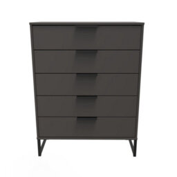 Beijing 5 Drawer Chest Of Drawers In Graphite (Ready Assembled) - thumbnail 1