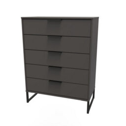 Beijing 5 Drawer Chest Of Drawers In Graphite (Ready Assembled) - thumbnail 3