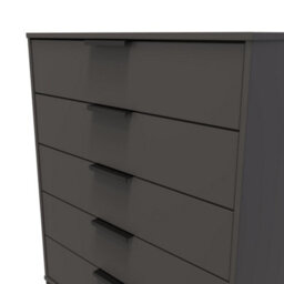 Beijing 5 Drawer Chest Of Drawers In Graphite (Ready Assembled) - thumbnail 4