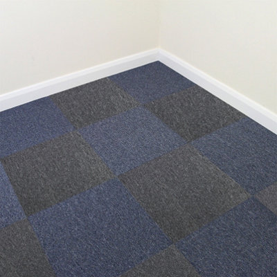 MonsterShop 40 X Carpet Tiles 10M2 Storm Blue And Anthracite - image 1
