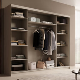 Etna 250 Large Sliding Door Wardrobe With Mirror For Contemporary Homes Cashmere - thumbnail 3
