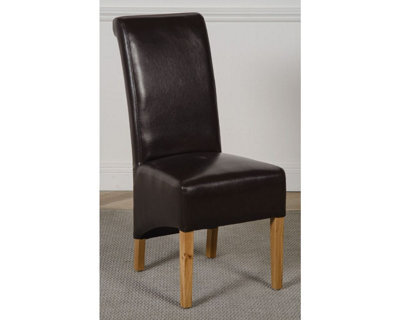 That's Furniture Montana Brown Leather Dining Chairs For Dining Room Or Kitchen - image 1