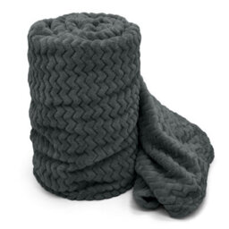 Velosso Cosy Touch Chevron Pattern Faux Mink Throw Blanket - Luxurious Feel, High-Quality Weave For Sofa, Bed - 150Cm X 200Cm - Charcoal