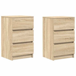 Berkfield Bedside Cabinets With 3 Drawers 2 Pcs Sonoma Oak 39X35X65 Cm - thumbnail 2