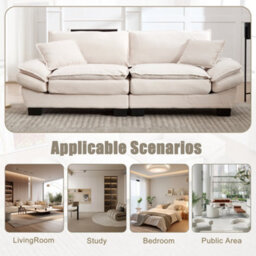 Matteo Oversized 2-Seater Corduroy Loveseat - Beige - thumbnail 5