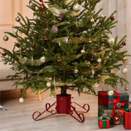 Holly International Traditional Metal Scroll Leg Christmas Tree Stand Red Large For Real Trees Up To 3M - thumbnail 2