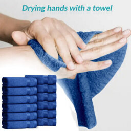 Casabella 12 Pack Flannel Face Cloth - 100% Cotton Face Towels Soft & Absorbent Super Quality Washcloths - thumbnail 6