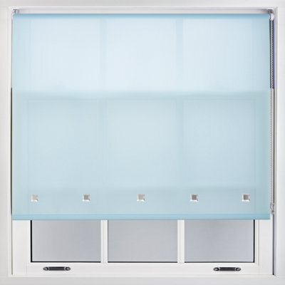 Furnished Daylight Roller Blind With Square Eyelets - Trimmable Duck Egg, 135Cm X 210Cm - image 1