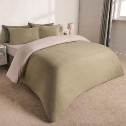 Ohs Reversible Duvet Cover Bedding Set, Natural Sage- King - thumbnail 2