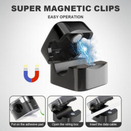 3 Pack Magnetic Cable Organizer Storage Holder For Charging Cable,   Self-Adhesive Cable Organizer For Desk (Black) - thumbnail 6