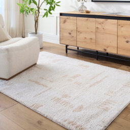 Livabliss Fossay Shaggy-Washable Beige Modern Hig Pile Living Bedroom Rug 120 X 170 Cm Easy Care, Non Shedding - thumbnail 2