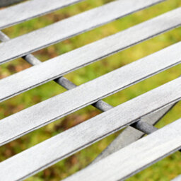 Melody Maison Ornate Distressed Grey Metal Garden Bench 98Cm X 114Cm - thumbnail 5