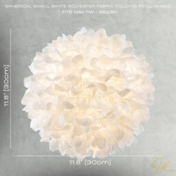 Happy Homewares Chic Designer 30Cm Pendant Light Shade With White Fabric Folded Petals - thumbnail 7