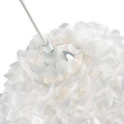 Happy Homewares Chic Designer 30Cm Pendant Light Shade With White Fabric Folded Petals - thumbnail 3