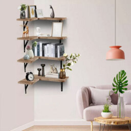 4 Pcs Wall Mounted Storage Wooden Display Shelf Home Corner Floating Shelves - thumbnail 5