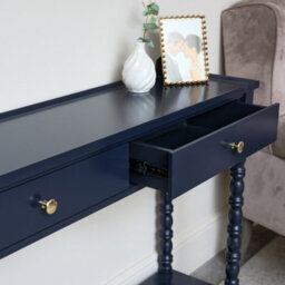 Melody Maison Navy Blue Bobble 2 Drawer Console Table 110Cm X 78Cm - thumbnail 4