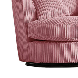 Furnishings For Less UK Luxor Jumbo Cord Pink Fabric Single Seater 360 Degree Swivel Chair Sofa Accessory - thumbnail 3