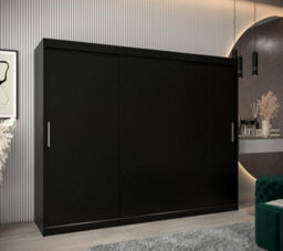 Arte Tokyo Contemporary 3 Sliding Door Wardrobe 9 Shelves 2 Rails Black Matt (H)2000mm (W)2500mm (D)620mm - thumbnail 2