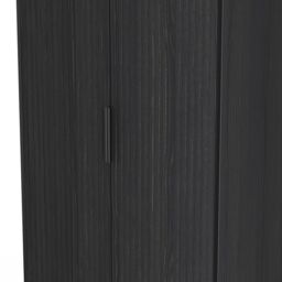 Ancona Ready Assembled Modern Matt Black Ash Tall Double Wardrobe (H)1956mm (W)766mm (D)530mm - thumbnail 4