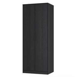 Ancona Ready Assembled Modern Matt Black Ash Tall Double Wardrobe (H)1956mm (W)766mm (D)530mm - thumbnail 5