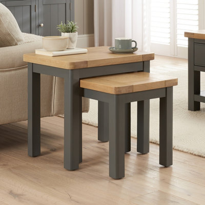 The Furniture Market Marbury Slate Grey Nest Of 2 Side Tables - image 1