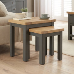 The Furniture Market Marbury Slate Grey Nest Of 2 Side Tables