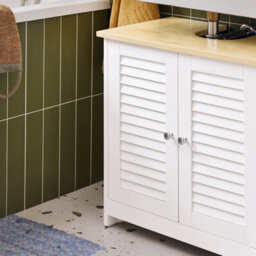 Sobuy Frg237-Nw, Under Sink Cabinet Vanity Unit Bathroom Cabinet With 2 Shutter Doors,wood Effect,w60Xd35Xh58 - thumbnail 5