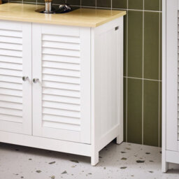 Sobuy Frg237-Nw, Under Sink Cabinet Vanity Unit Bathroom Cabinet With 2 Shutter Doors,wood Effect,w60Xd35Xh58 - thumbnail 6