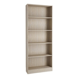 Furniture To Go Basic Tall Wide Bookcase (4 Shelves) In Oak - thumbnail 1
