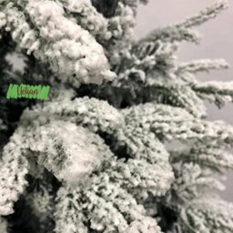 UETIAN Half Parasol Snowy Artificial Christmas Trees, Green & Snowy, 6Ft, 302 Tips, Xmas Decoration - thumbnail 4