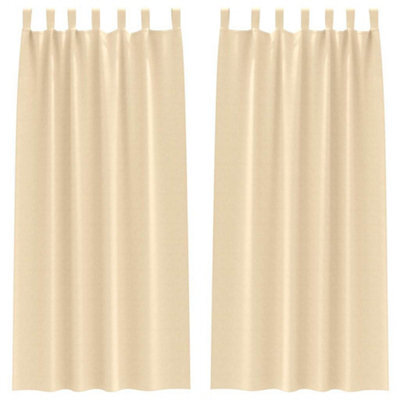 Berkfield Modern Curtains With Curtains 2 Pcs Cream 260 X 140 Cm Polyester - image 1