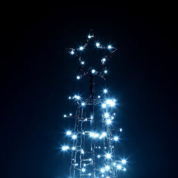 5Ft  Christmas Xmas Led Star Cone Tree Lights Decoration Indoor & Outdoor - Cool White - thumbnail 2
