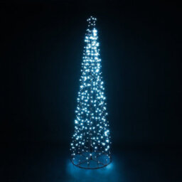 5Ft  Christmas Xmas Led Star Cone Tree Lights Decoration Indoor & Outdoor - Cool White - thumbnail 1