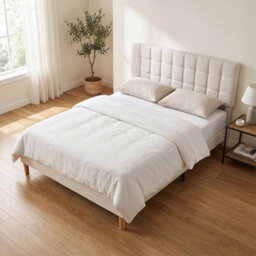 5Ft Double Metal Bed Frame Platform Bedstead Upholstered Adjustable Headboard - thumbnail 3