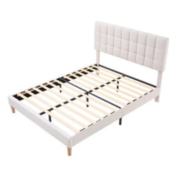 5Ft Double Metal Bed Frame Platform Bedstead Upholstered Adjustable Headboard - thumbnail 5