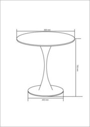 MOF White Round Pedestal Dining Table For Modern Kitchen Living Room Table New 80Cm - thumbnail 3