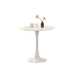 MOF White Round Pedestal Dining Table For Modern Kitchen Living Room Table New 80Cm - thumbnail 2