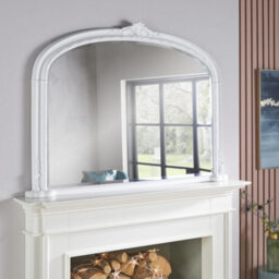 The Online Mirror Shop Overmantle Mirror Mayfair Arched Shape With White Frame- W 127Cm X H 89Cm X D 4Cm For Hanging In Above The Fireplace,bathroom - thumbnail 1