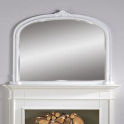 The Online Mirror Shop Overmantle Mirror Mayfair Arched Shape With White Frame- W 127Cm X H 89Cm X D 4Cm For Hanging In Above The Fireplace,bathroom - thumbnail 2