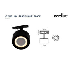 Nordlux Clyde Link Metal Track Spot Light 3-Level Dimming Black,mains Led - thumbnail 8