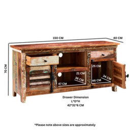 Vema Reclaimed Boat Wood Large Tv Multi Media Unit - thumbnail 7