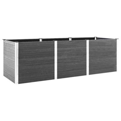 Berkfield Modern Garden Raised Bed 300X100X91 Cm Wpc Grey - image 1